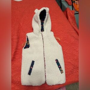 Mini Boden Girls 9-10y reversible vest with Sherpa + parka material